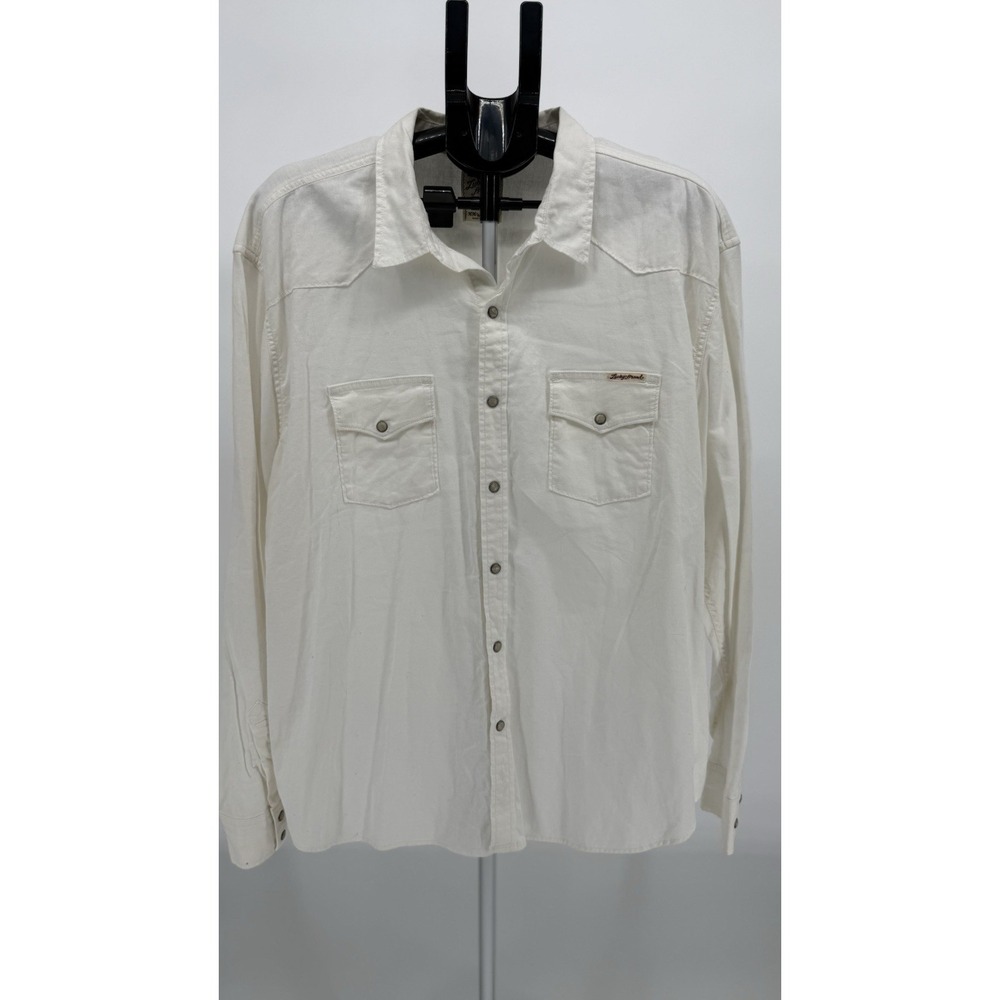 Lucky‎ Brands Sportswear Pearl Button Down Linen Men's Shirt Size XXL Western